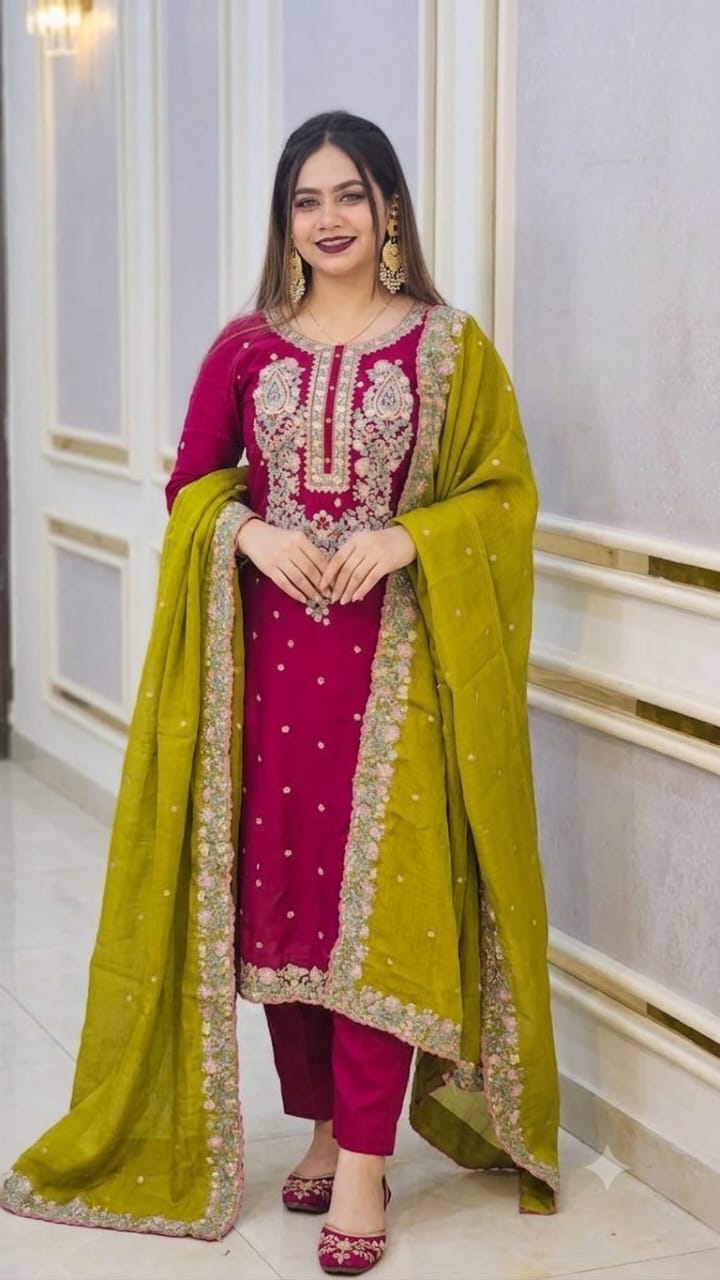 Sequence Embroidery Three Piece(30487)
