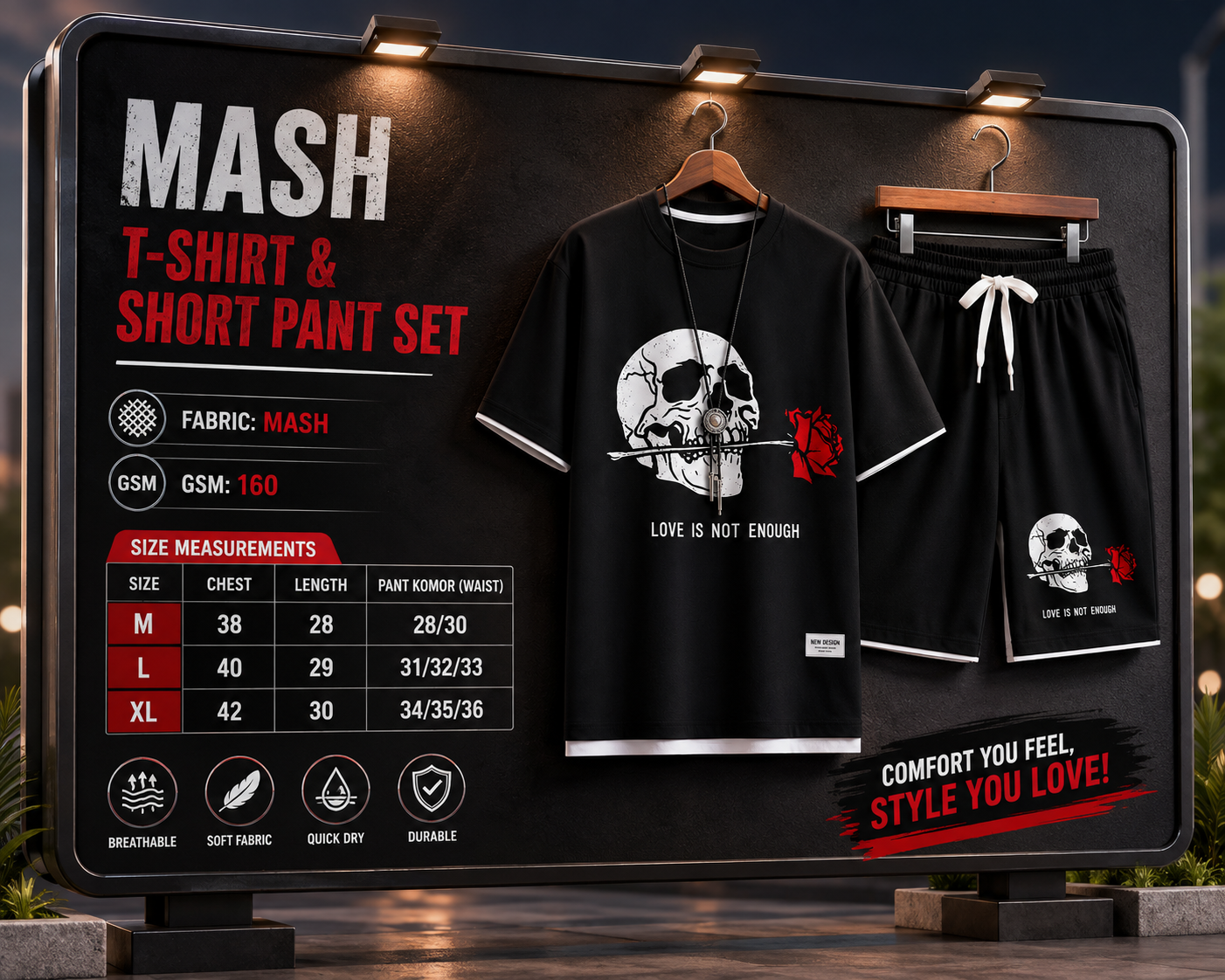 Mash T-Shirt and Short Pant Set (31106)