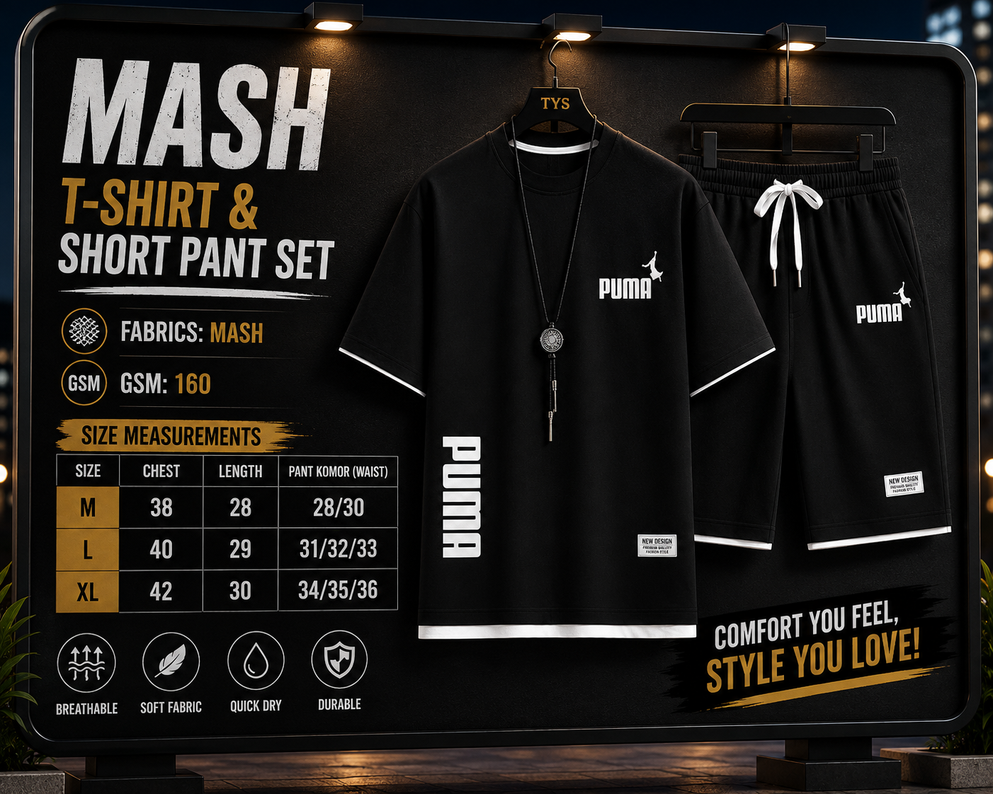Mash T-Shirt and Short Pant Set(31822)